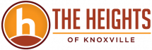Ufora Student Living Apartments Orange and brown logo with a lowercase "h" and the text "The Heights of Knoxville.